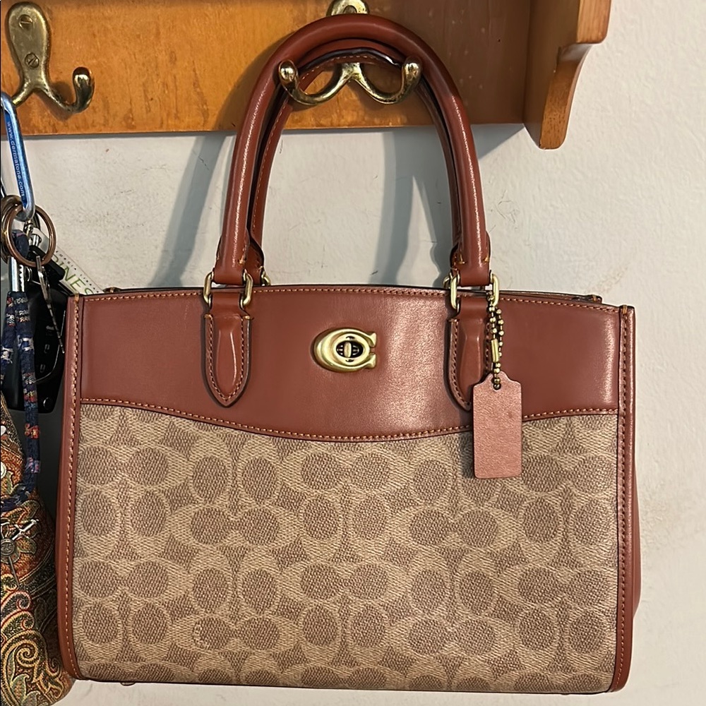 Coach Brown and Tan Satchel Bag